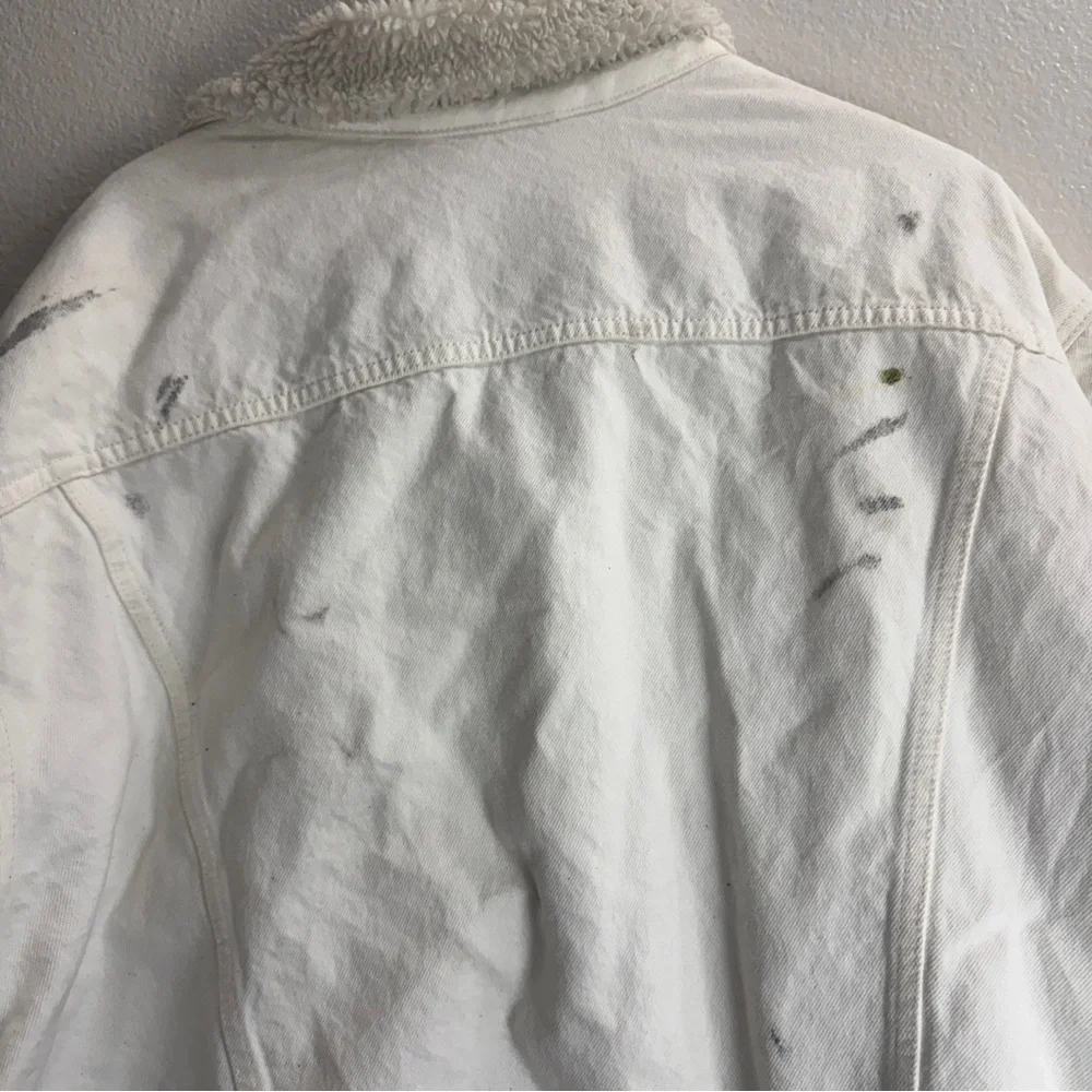 Levis Sherpa Vintage Denim Jacket Distressed Size XXL